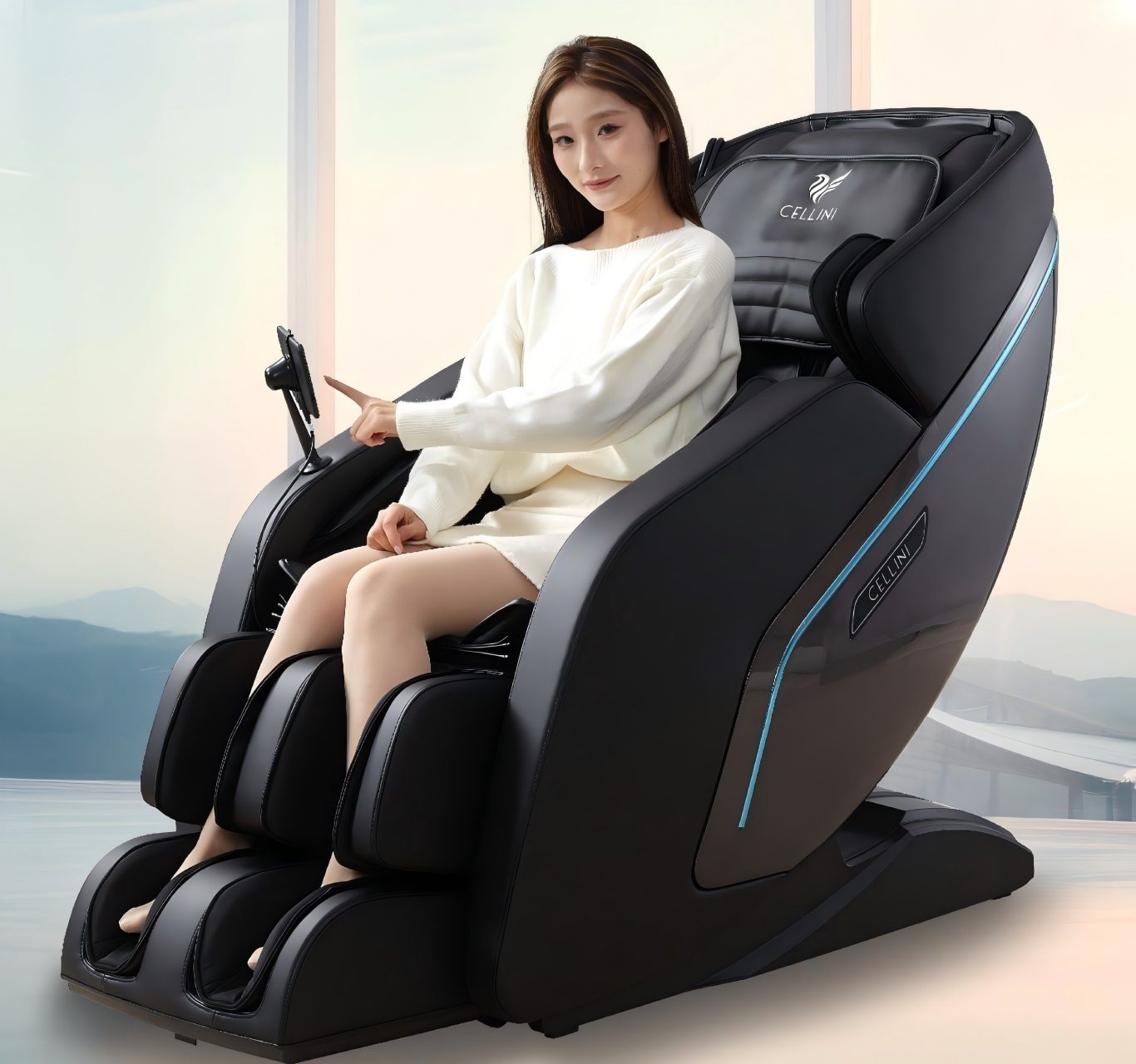 Patent SC track lying horizontal massage chair